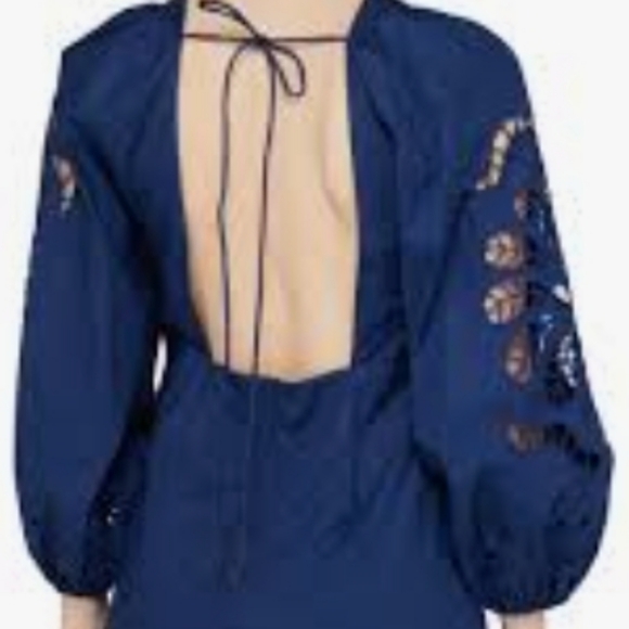 Farm Rio Eyelet Ballon Sleeve Blouses - Picture 7 of 8